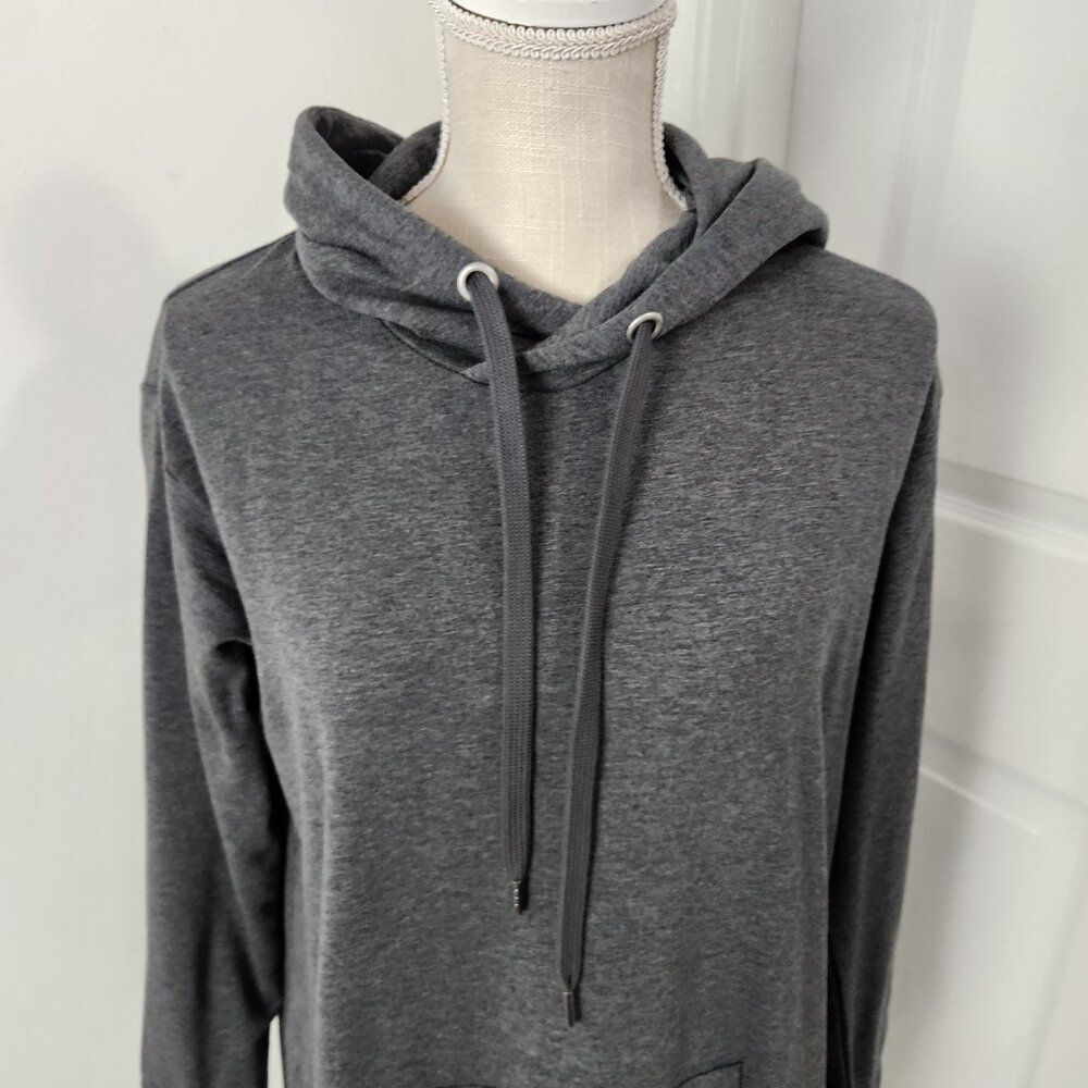 Garnet Hill Dress Womens XS Gray Trainer Hooded Tunic Sweatshirt Athleisure - Picture 2 of 13